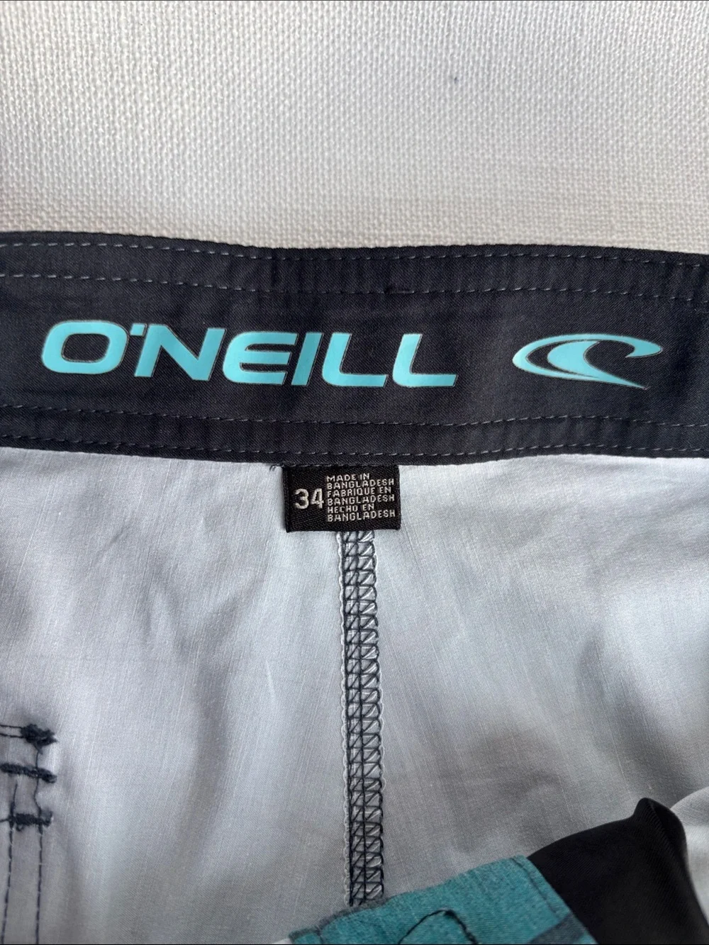 Quiksilver Teal & Aqua Striped Men's Board Shorts  -339sku